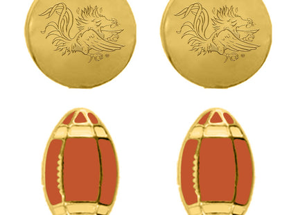 South Carolina Gamecocks Gold Football Stud Set