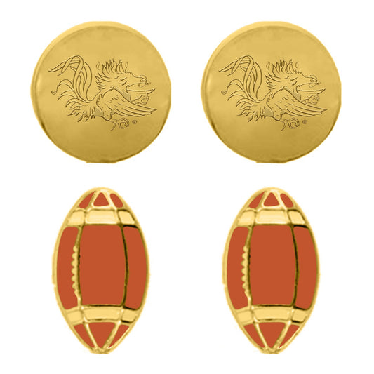 South Carolina Gold Football Stud Set
