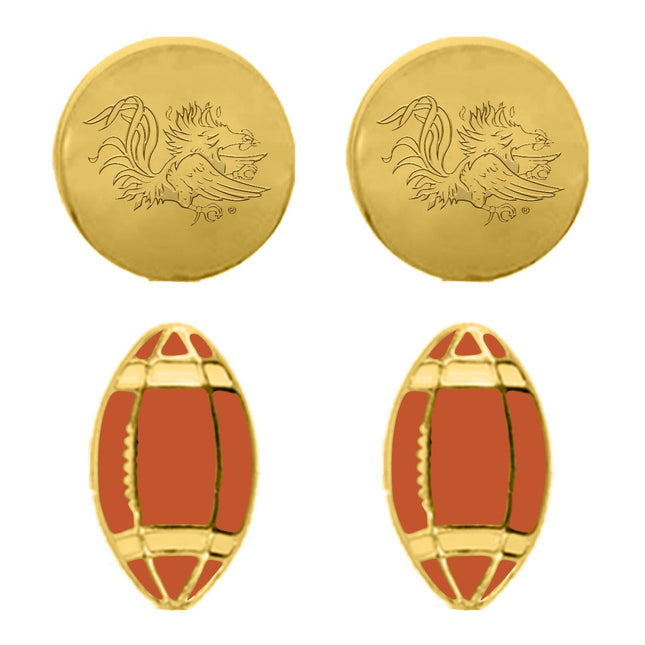 South Carolina Gold Football Stud Set