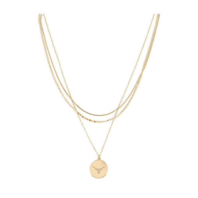 Texas Long Horns Grizzy Necklace