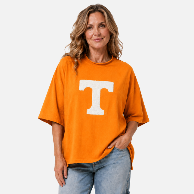Tennessee Volunteers Ash Lightweight Fleece Raglan Top w-chenille logo