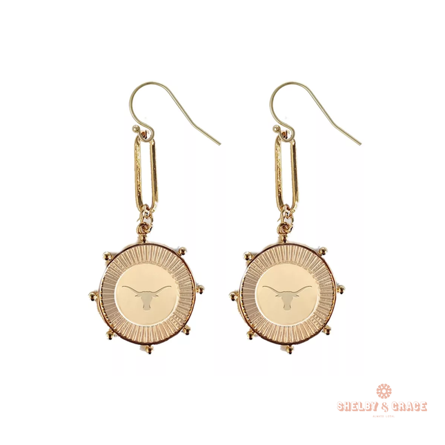 Texas Long Horns Pixel Earrings