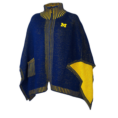 Michigan Wolverines Sweater Zip Poncho