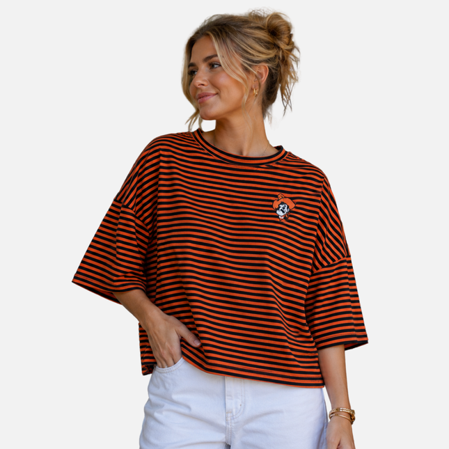 Oklahoma State Cowboys Oversized Striped Tee