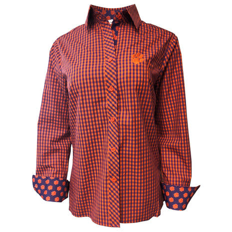 Clemson Tigers Gingham Button Down