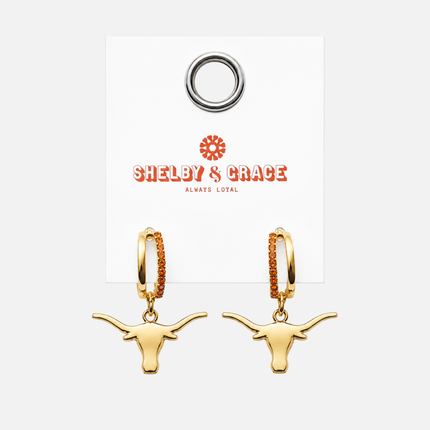 Texas Longhorns Finn Logo Hoop Earrings