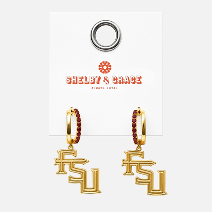 Florida State Seminoles Finn Logo Hoop Earrings