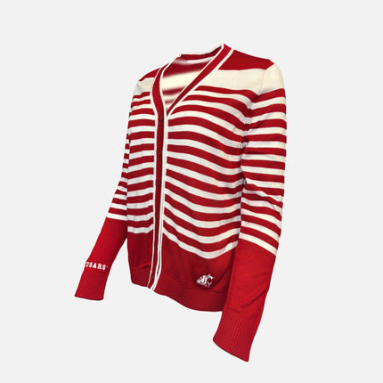 Washington State Cougars Stripe Cardigan Sweater