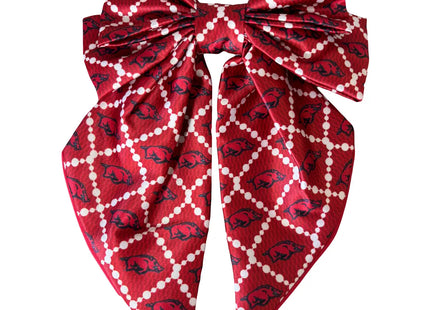 Arkansas Razorbacks Fields Cape Cod Hair Bow