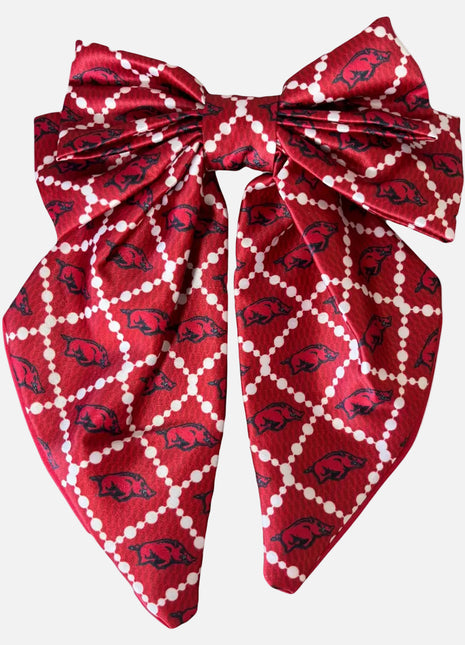 Arkansas Razorbacks Fields Cape Cod Hair Bow