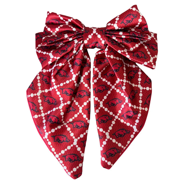 Arkansas Razorbacks Fields Cape Cod Hair Bow