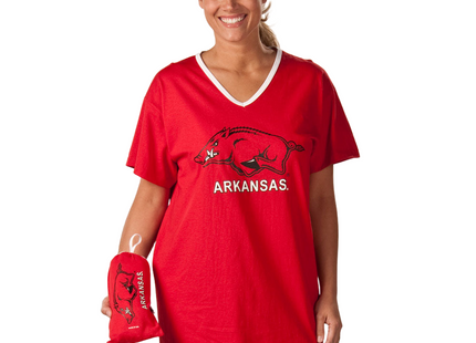Arkansas Razorbacks Collegiate Nightshirt In Bag
