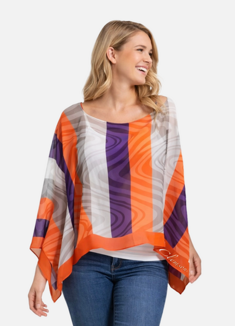 Clemson Tigers Sheer Peyton Illusion Scarf Poncho