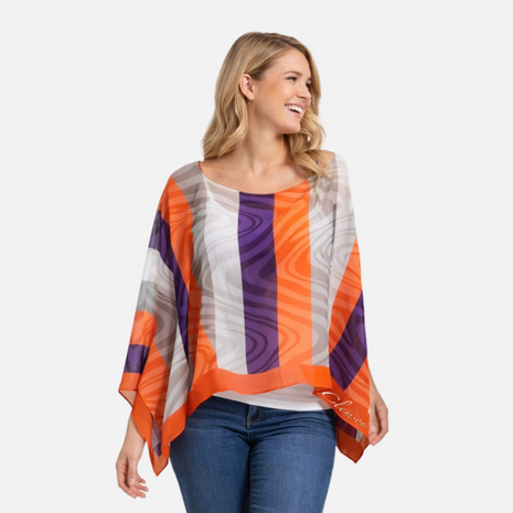 Clemson Tigers Sheer Peyton Illusion Scarf Poncho
