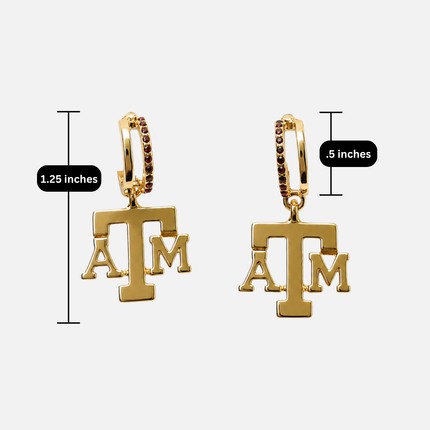 Texas A&M Aggies Finn Logo Hoop Earrings