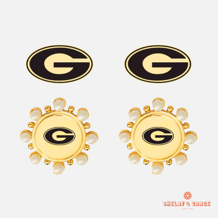 Georgia Bulldogs Paris Stud Earrings Set