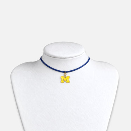 Michigan Wolverines Satin Choker Logo Necklace
