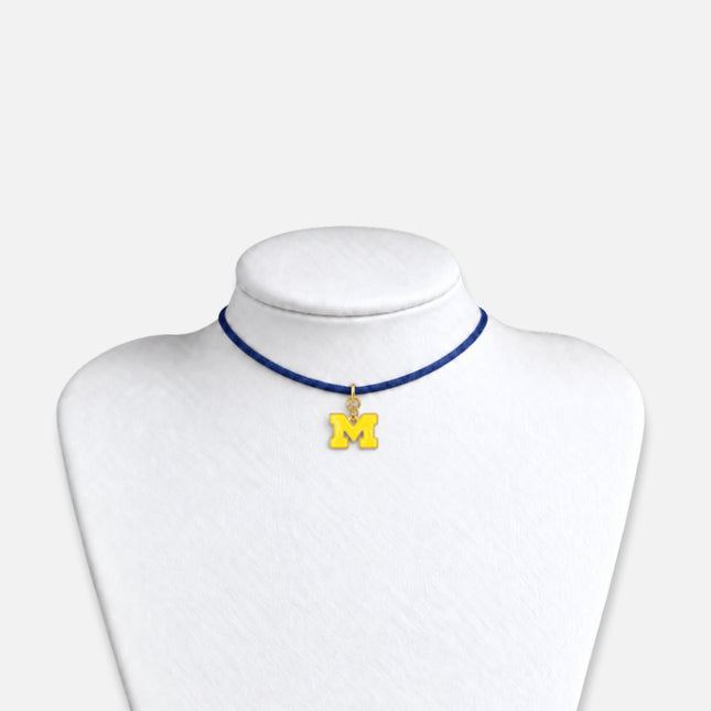 Michigan Wolverines Satin Choker Logo Necklace