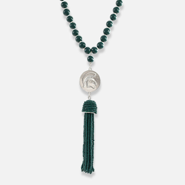 Michigan State Spartans Hand Beaded Lala Necklace