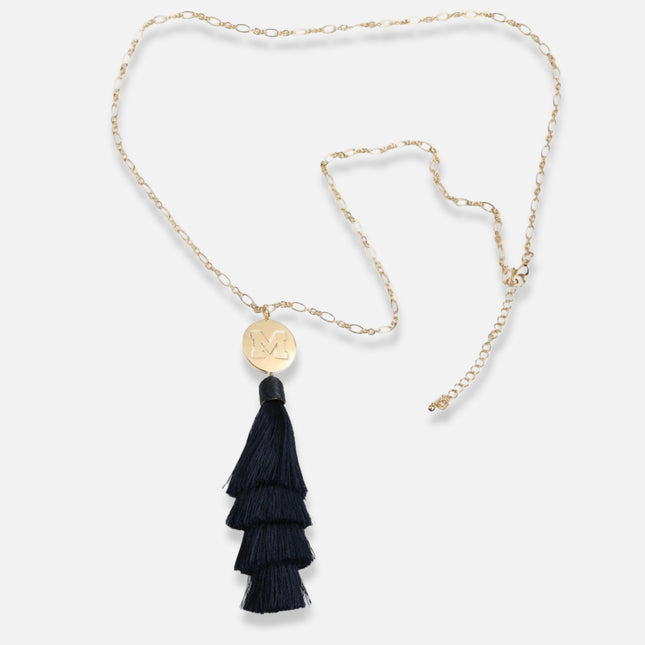 Michigan Wolverines Tara Tassel Necklace