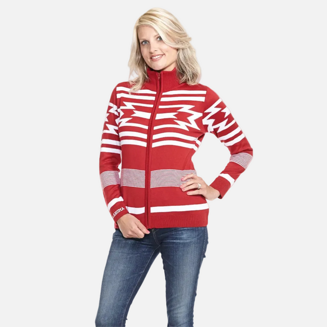Oklahoma Sooners Zip Cardigan Sweater