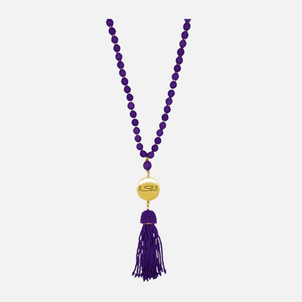 LSU Tigers Hand Beaded Lala Necklace