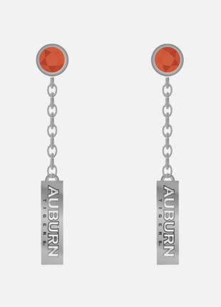 Auburn Tigers Logo Dangle Earrings Silver Plated