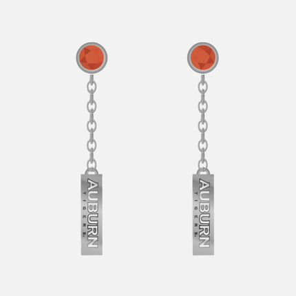 Auburn Tigers Logo Dangle Earrings Silver Plated