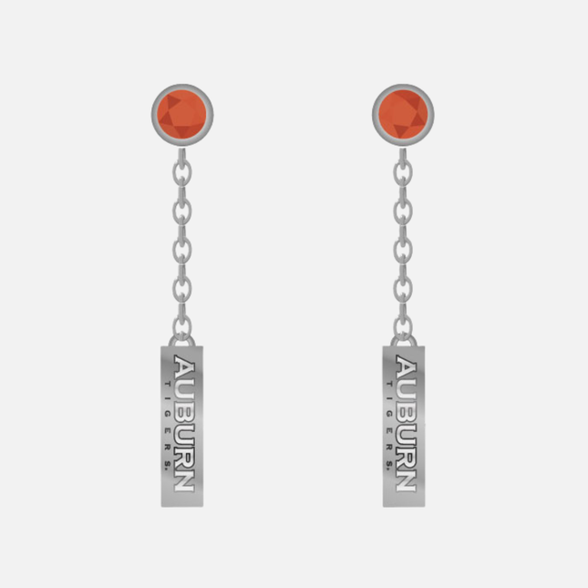 Auburn Tigers Logo Dangle Earrings Silver Plated