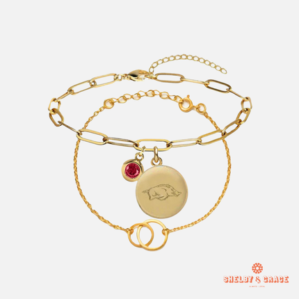 Arkansas Razorbacks Jacaranda Bracelet Set