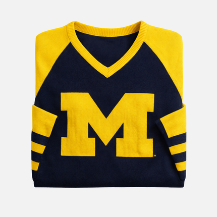 Michigan Wolverines V Neck Logo sweater