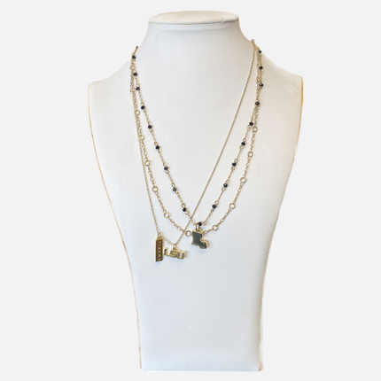 LSU Tigers Multi Logo Necklace Gold Plated