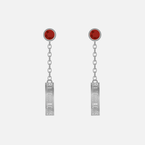 Arkansas Razorbacks Logo Dangle Earrings Silver Plated