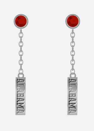 Alabama Crimson Tide Logo Dangle Earrings Silver Plated