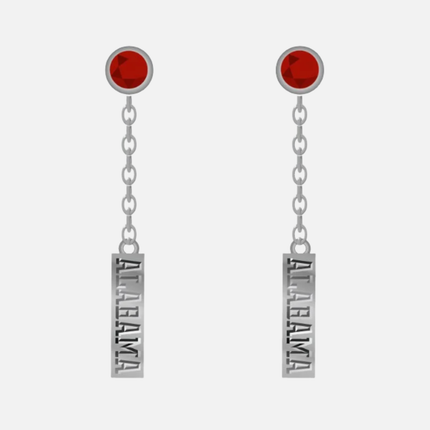 Alabama Crimson Tide Logo Dangle Earrings Silver Plated
