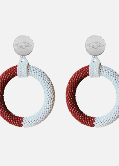 Arkansas Razorbacks Skye Hand Beaded Earrings