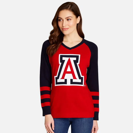 Arizona Wildcats V Neck Logo Sweater