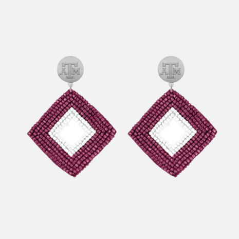 Texas A&M Aggies Hand Beaded Weaver Earrings