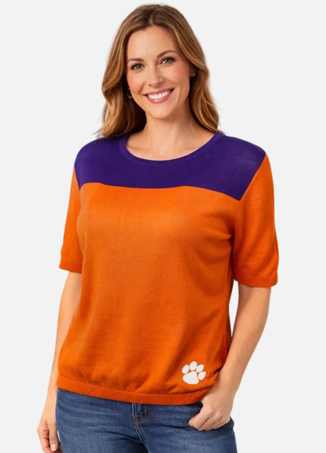 Clemson Tigers Short Sleeve Sweater