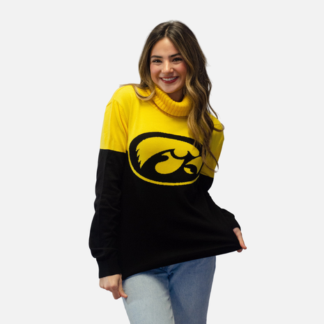 Iowa Hawkeyes Cowl Neck Logo Sweater