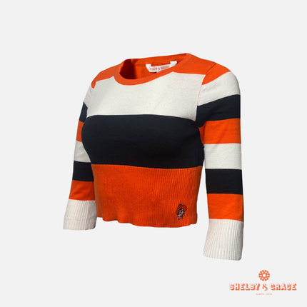 Oklahoma State Cowboys Crop Stripe Sweater