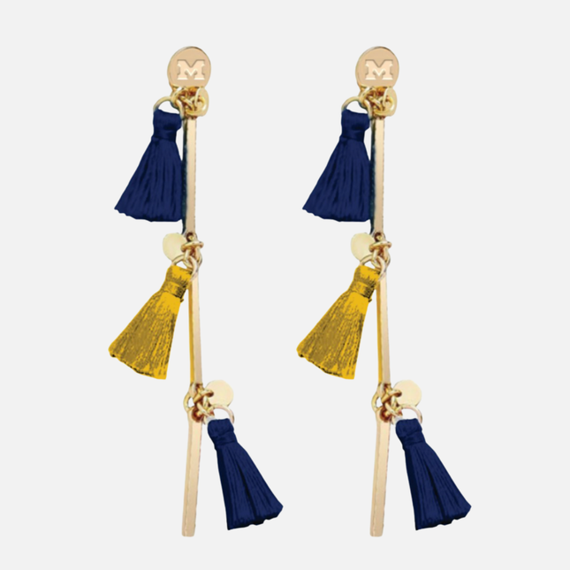 Michigan Wolverines Melody Tassel Earrings