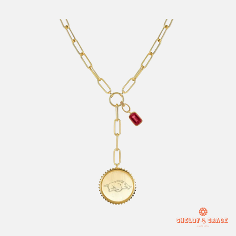 Arkansas Razorbacks Sedum Necklace