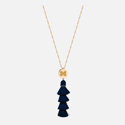 Michigan Wolverines Tara Tassel Necklace