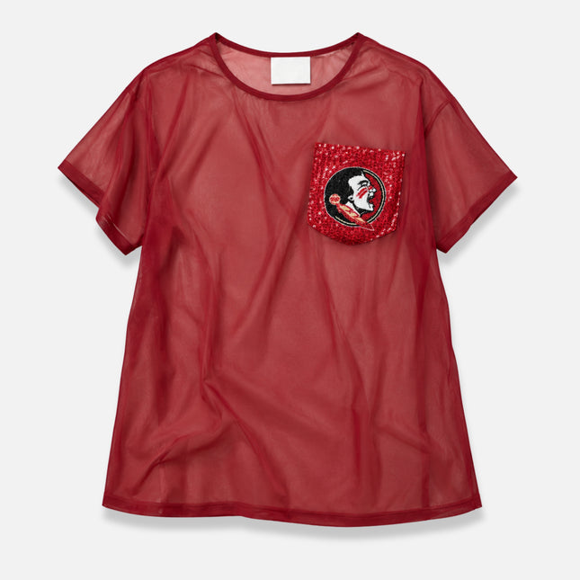Florida State Seminoles Sheer Top with Sequin Pocket