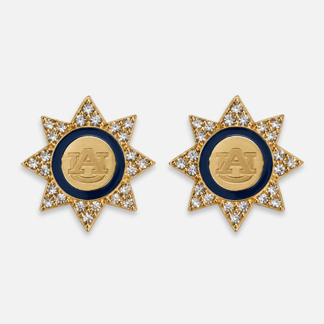Auburn Tigers Gladiolas Stud Earrings w-stones