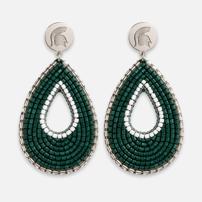 Michigan State Spartans Lane Hand Beaded Earrings