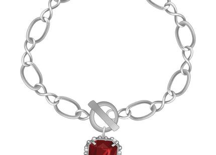 Alabama Crimson Tide Etched Chain Bracelet Silver Plated