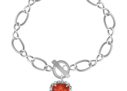 Auburn Tigers Etched Chain Bracelet Silver Plated