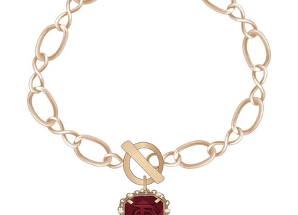 Florida State Seminoles Etched Chain Bracelet Silver Plated